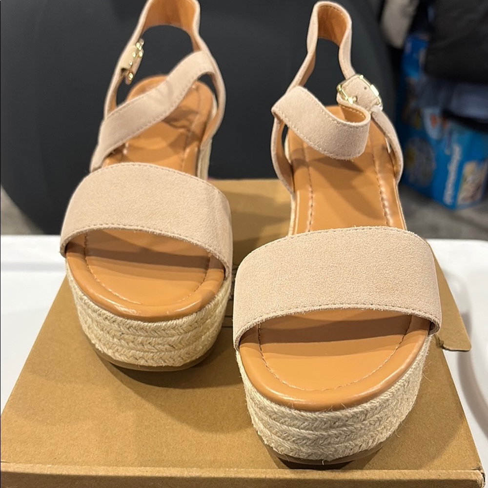 J. Crew Tan Espadrille Platform Sandals